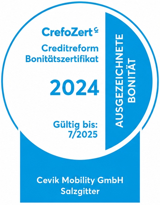 CrefoZert 2024 Bonitätszertifikat von Cevik Mobility